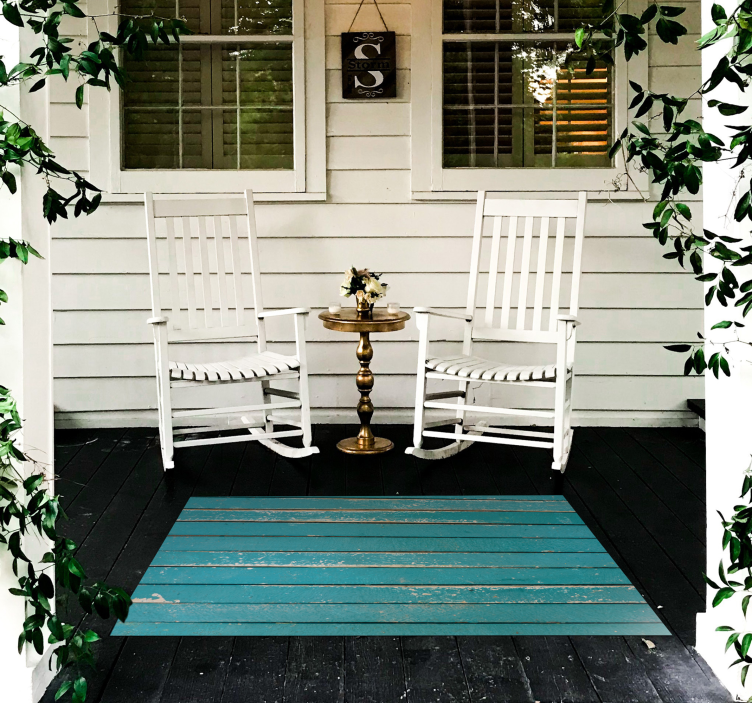 Gammal blå trä effekt vinyl matta - Tenstickers