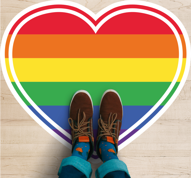 Gay pride platta i hjärtformad sovrumsmatta - Tenstickers