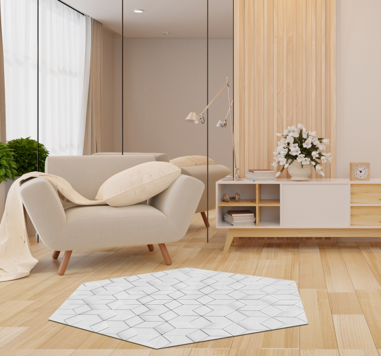 Geometrisk lättnadseffekt av vinylmatta - Tenstickers