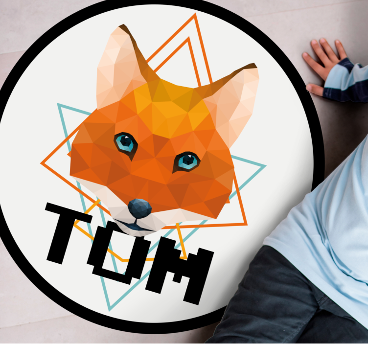 Geometriska-djur vilda räv personlig matta - Tenstickers