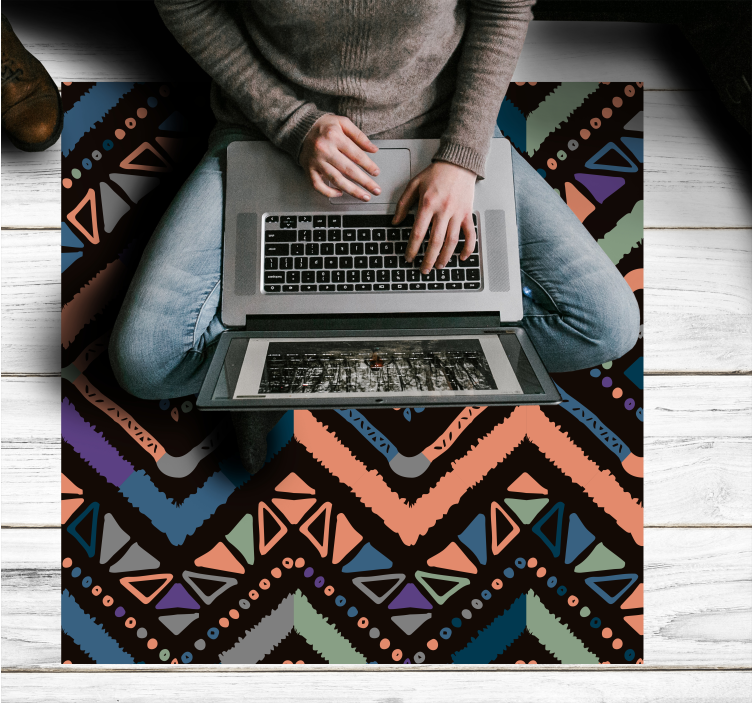 Geometriska färgsektioner Vinylmatta Scandinaviska - Tenstickers