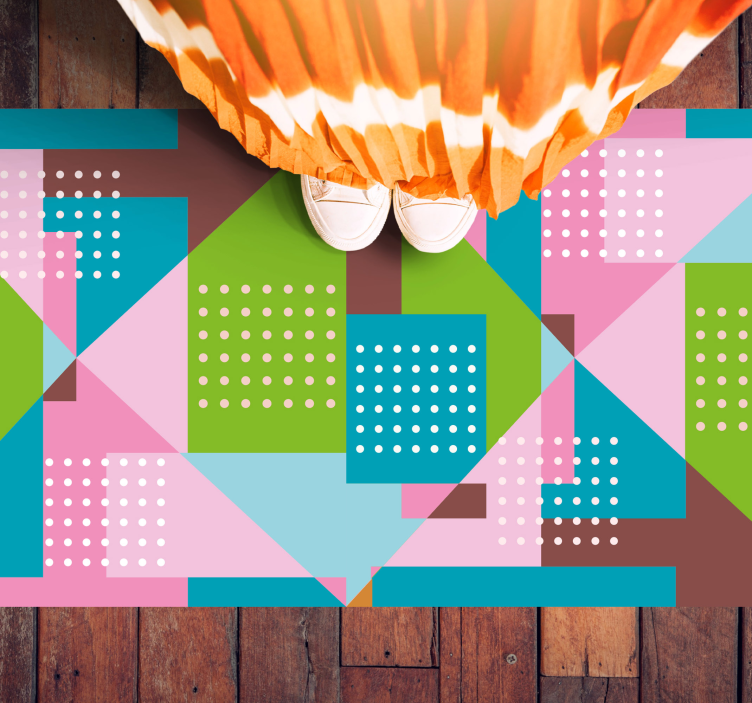 Geometriska former fusion Vinylmatta geometrisk - Tenstickers