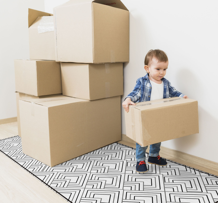 Geometriska labyrint mönster Vinylmatta geometrisk - Tenstickers