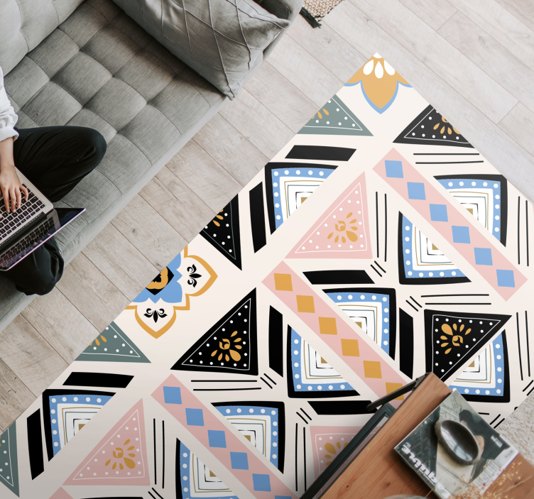 Geometriska mönster gobeläng Vinylmatta geometrisk - Tenstickers