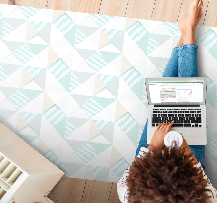 Pastell flerfärgad diamant nordisk matta - Tenstickers