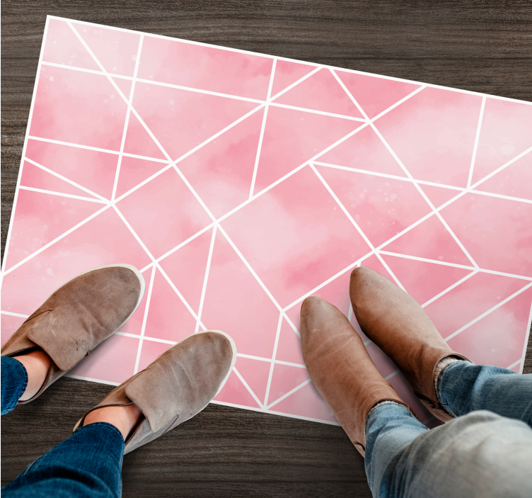 Geometriska rosa mönster Vinylmatta geometrisk - Tenstickers