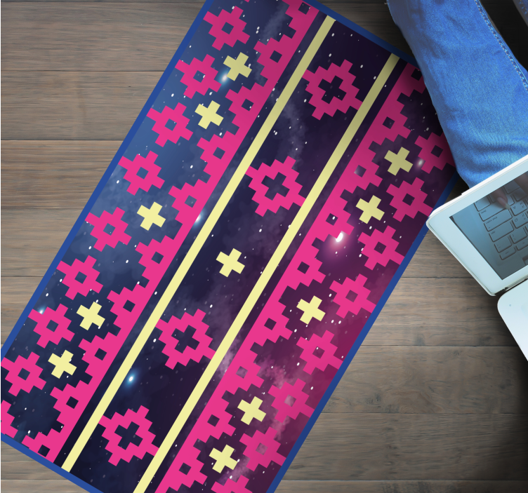 Geometriskt kosmosmönster Vinylmatta Världskarta - Tenstickers