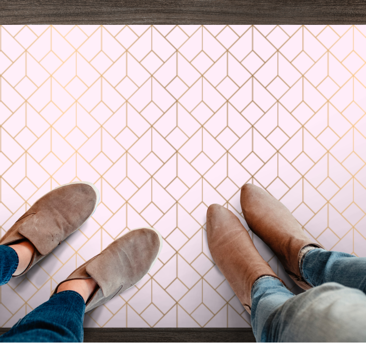 Geometriskt kubmönster vinylmatta - Tenstickers