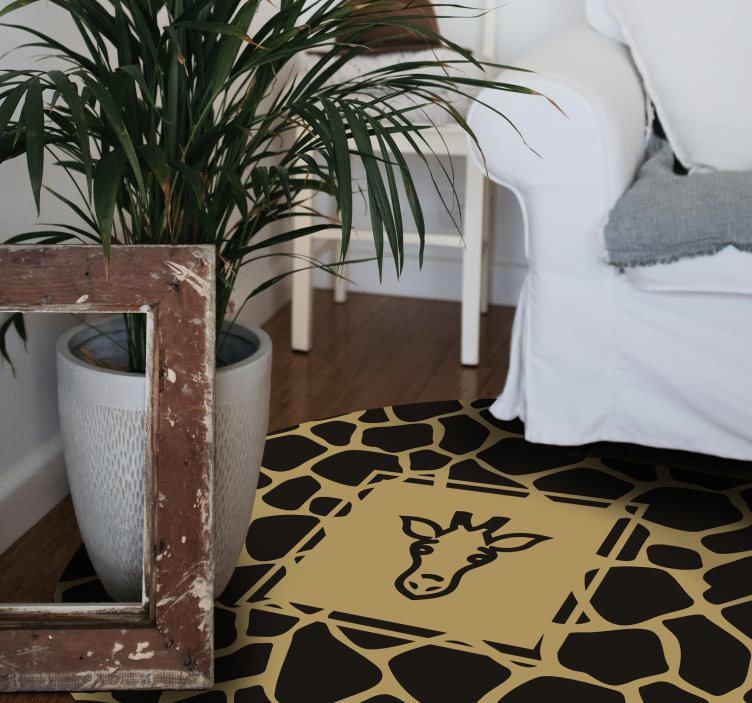 Giraff tryck djur tryck vinyl matta - Tenstickers