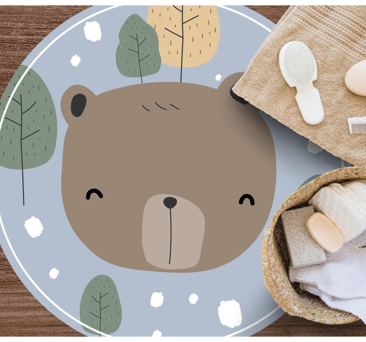 Glad björnansikte Vinylmatta Barn - Tenstickers