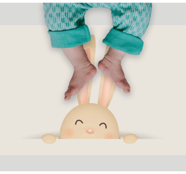 Glad kanin ansikte Vinylmatta Barn - Tenstickers