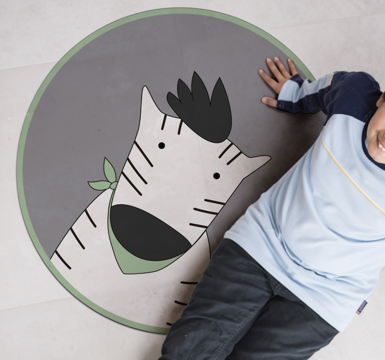 Glad zebra Vinylmatta Barn - Tenstickers