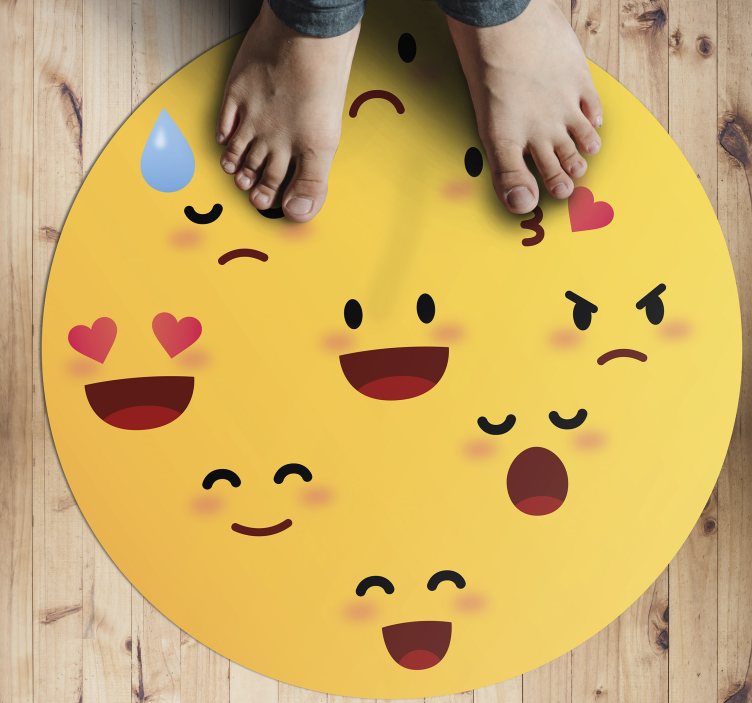 Emojis-kollage Vinylmatta Ungdom - Tenstickers