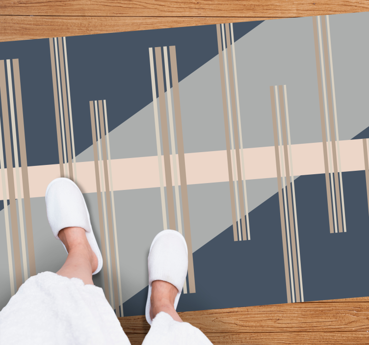 Grå abstrakt modern matta i mitten av århundradet - Tenstickers