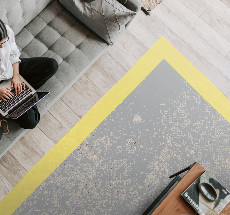 Gul ram Vinylmatta Vardagsrum - Tenstickers