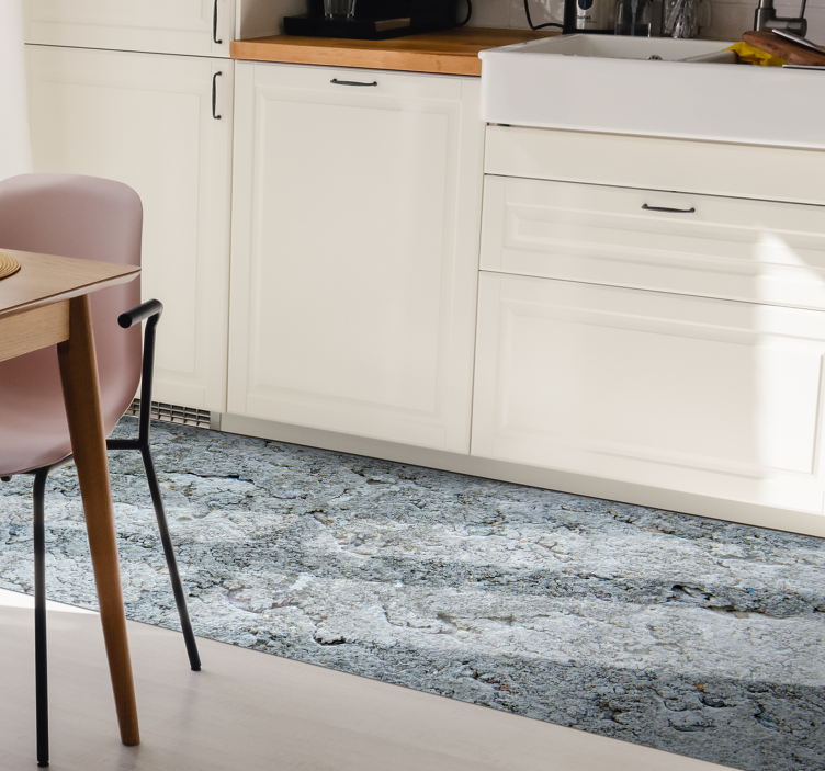 Grå sten kök vinyl matta - Tenstickers