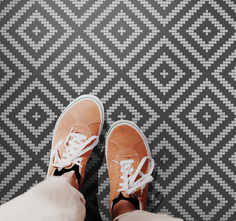 Gråmönstrad vinylmatta - Tenstickers