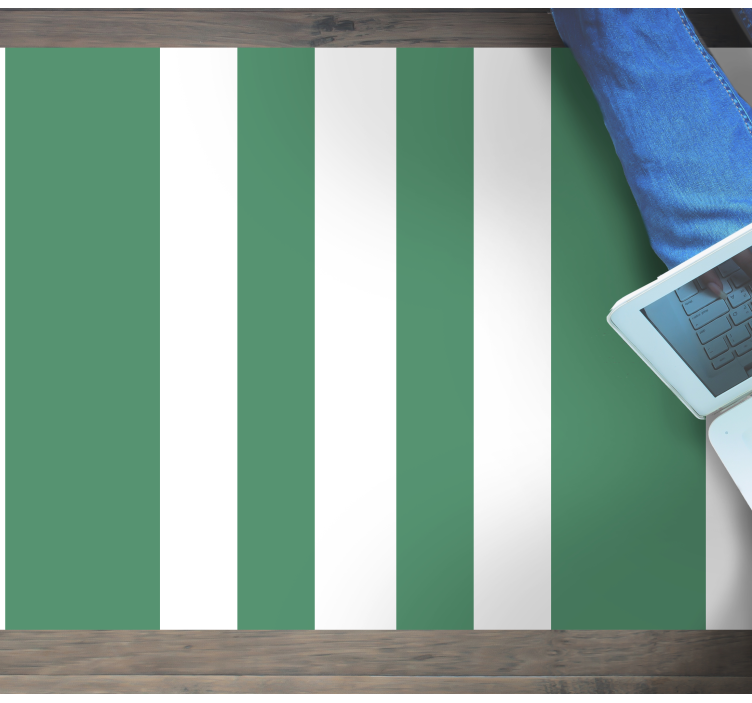 Gröna och vita ränder Vinlymatta randiga - Tenstickers