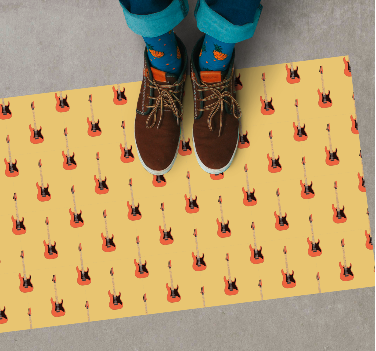 Gungande gitarrmönster Vinylmatta Ungdom - Tenstickers