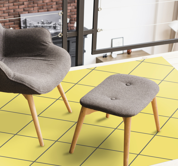 Gula diamanter Vinylmatta Vardagsrum - Tenstickers