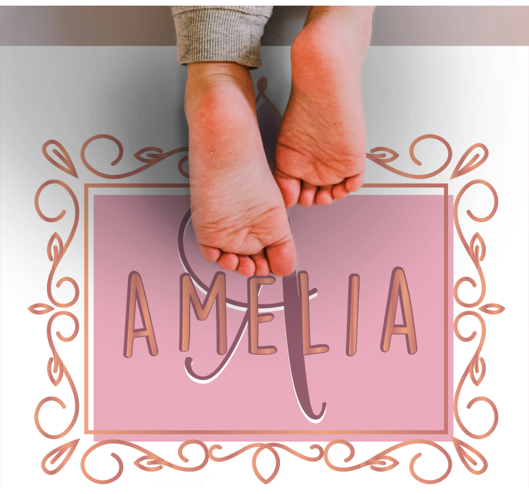 Gyllene och rosa kronade prinsessa barn vinyl matta - Tenstickers