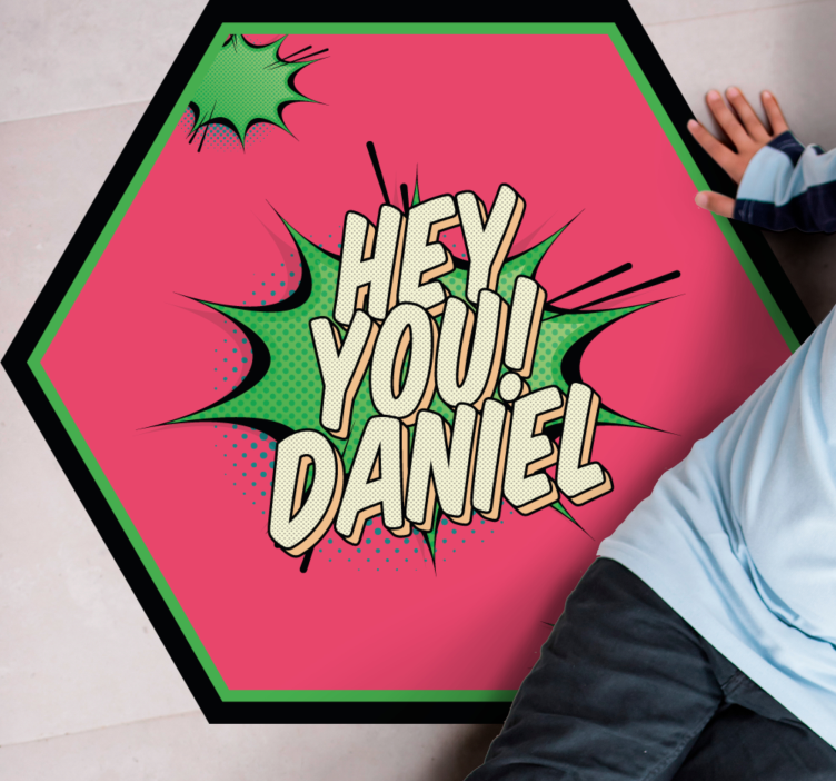 Hälsning i komisk stil Vinylmatta namn - Tenstickers