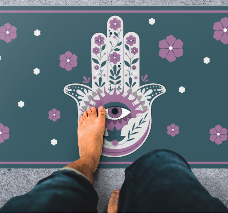 Hamsa handstil Vinylmatta Mandala - Tenstickers