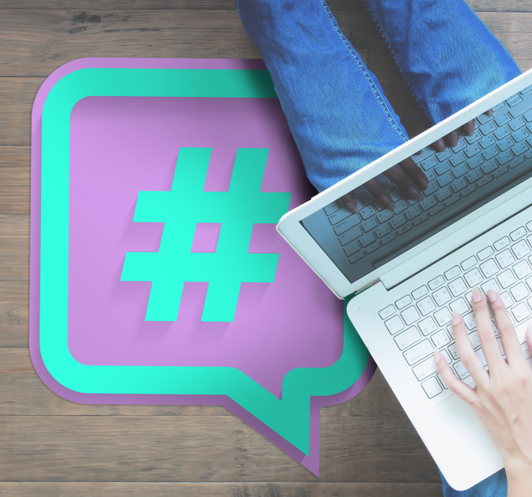 Underbart modernt vinylmatta med hashtag - Tenstickers
