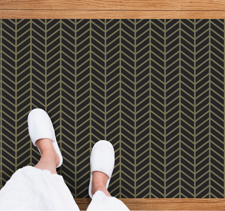 Herringbone Striped Pattern Vinlymatta randiga - Tenstickers
