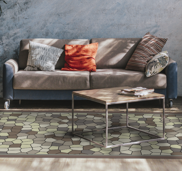 Hexagonalt stenmönster Vinylmatta Mosaik - Tenstickers