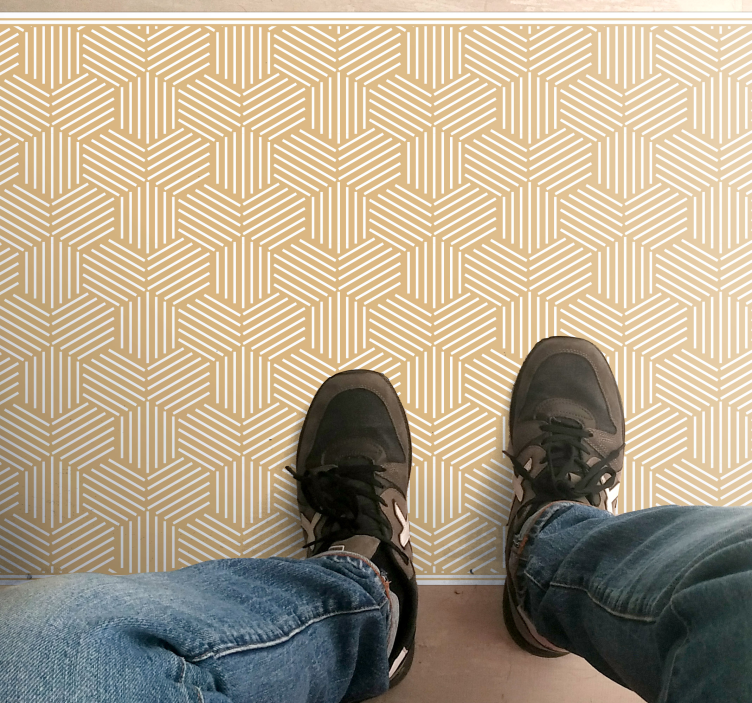 Hexagoner med ränder kakel geometriska mattor - Tenstickers