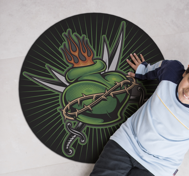 Hjärta med svärd tonåring vinyl matta - Tenstickers