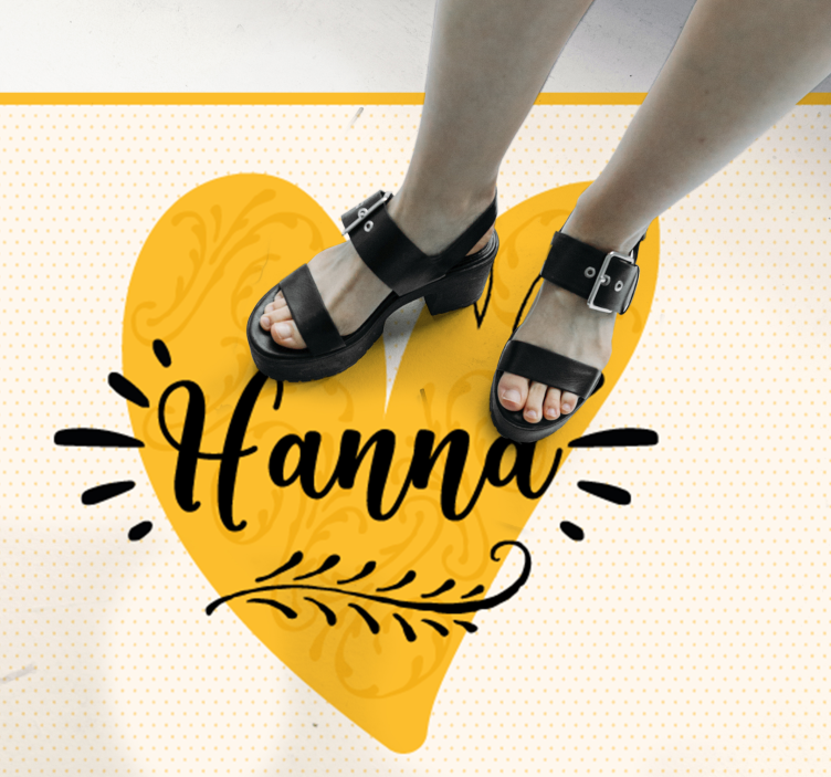 Anpassat orange hjärta Vinylmatta Ungdom - Tenstickers