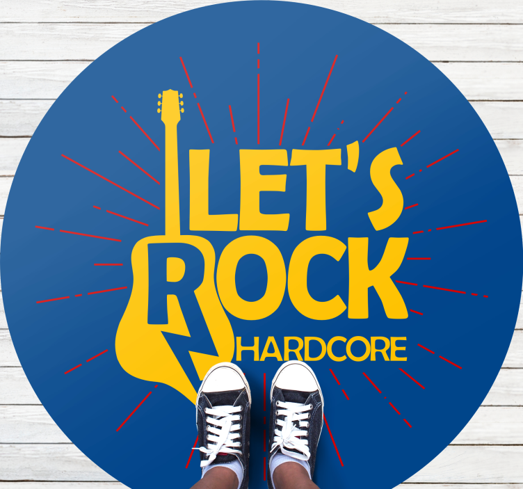 Hyllning till elgitarr Vinylmatta Cirkulär - Tenstickers