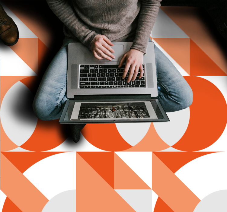 Retro geometriskt motiv Vinylmatta geometrisk - Tenstickers