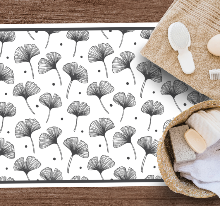 Inspiration till ginkgoblad Vinylmatta natur - Tenstickers