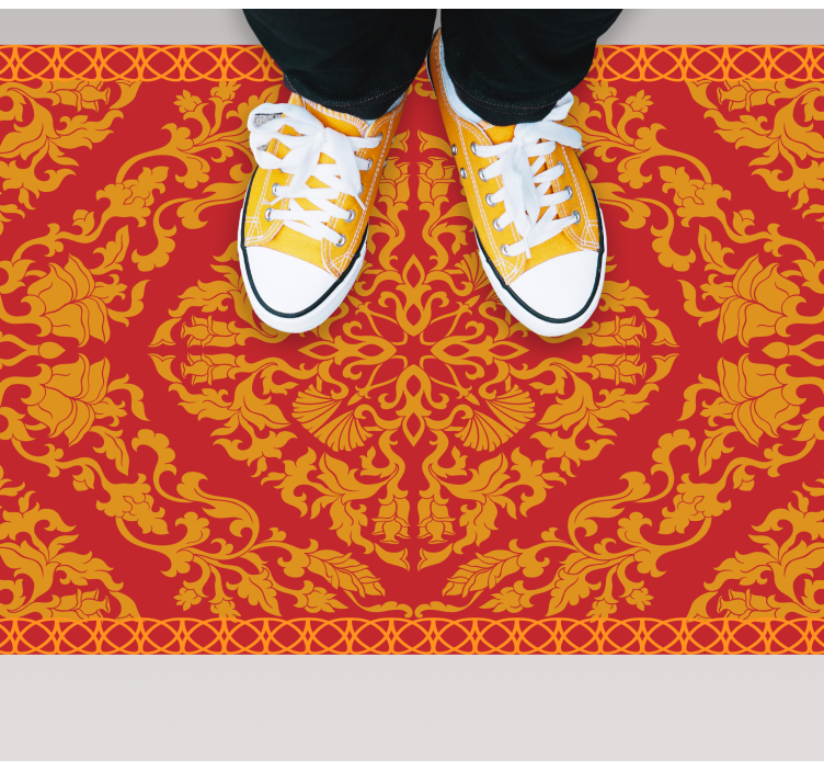 Invecklat blommigt element Vinylmatta Mandala - Tenstickers