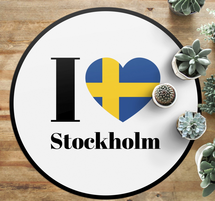 Jag älskar stockholm anpassad matta - Tenstickers