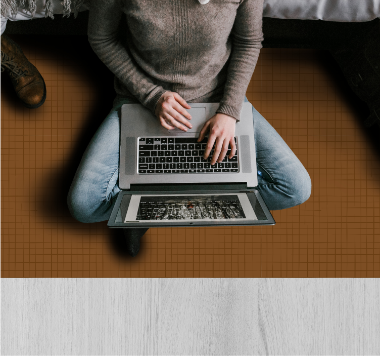 "japandi stil" vardagsrumsmatta med tygeffekt - Tenstickers