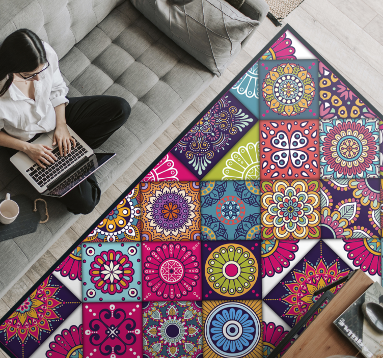 Underbar kakel sammansättning vinyl matta - Tenstickers