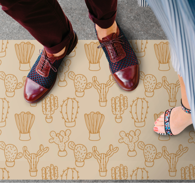 Kaktusillustration Vinylmatta blommor och växter - Tenstickers