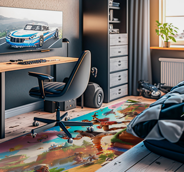 Karaktärer videospel i aktion vinylmatta sovrum - Tenstickers