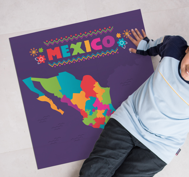 Karta mexico världskarta vinylmatta - Tenstickers