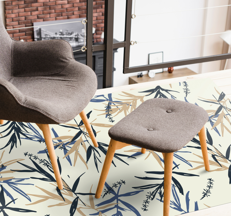 Kinesiska växter blommig matta - Tenstickers