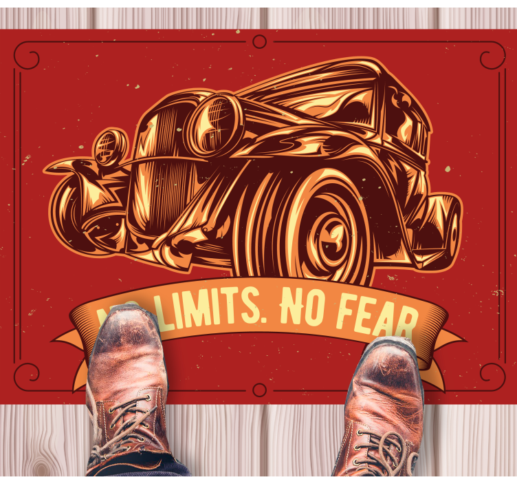 Klassisk gammal bil vardagsrumsmatta - Tenstickers