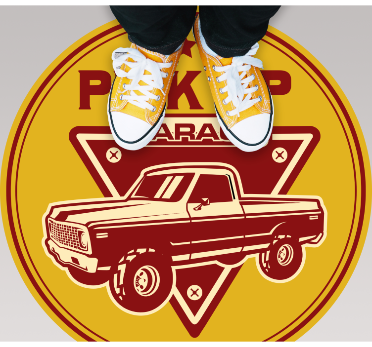 Klassisk pickup-garage Vinylmatta årgång - Tenstickers