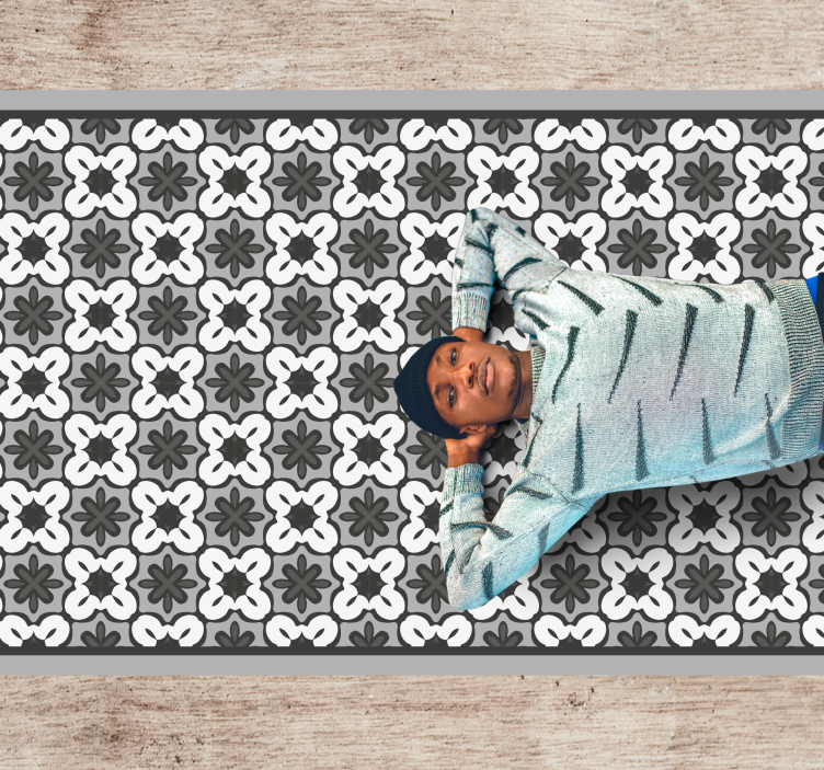 Klassiskt blommönster Vinylmatta Mosaik - Tenstickers