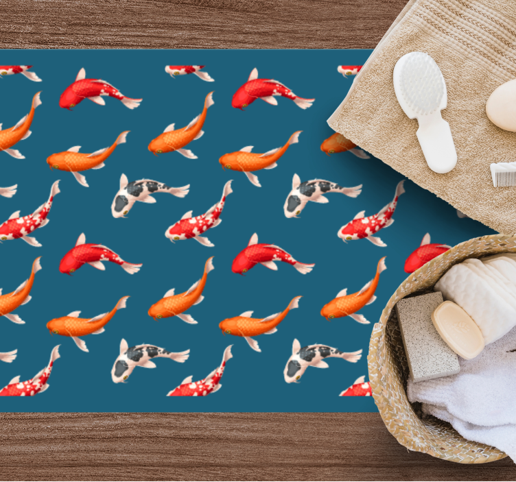 Koi fisk mönster Vinylmatta natur - Tenstickers
