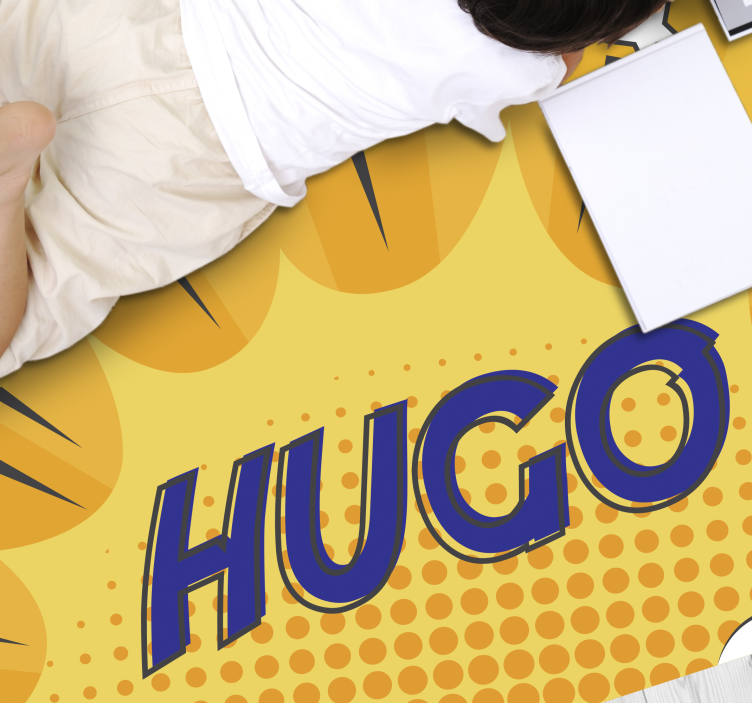 Komisk design med personlig namnmatta - Tenstickers