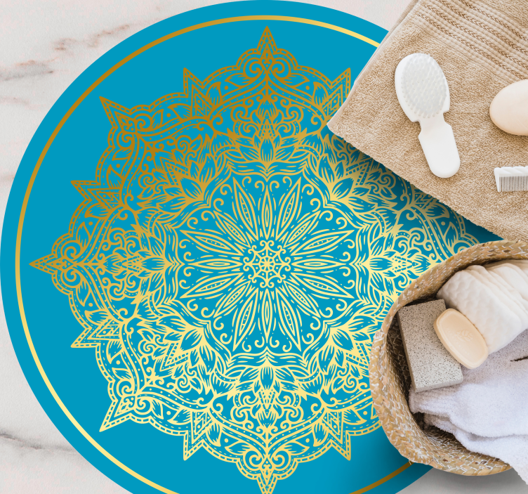 Komplex mandalakonstverk Vinylmatta Cirkulär - Tenstickers